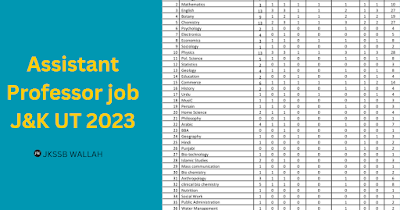 Assistant professor job in j&k higher education 2023,JKPSC,