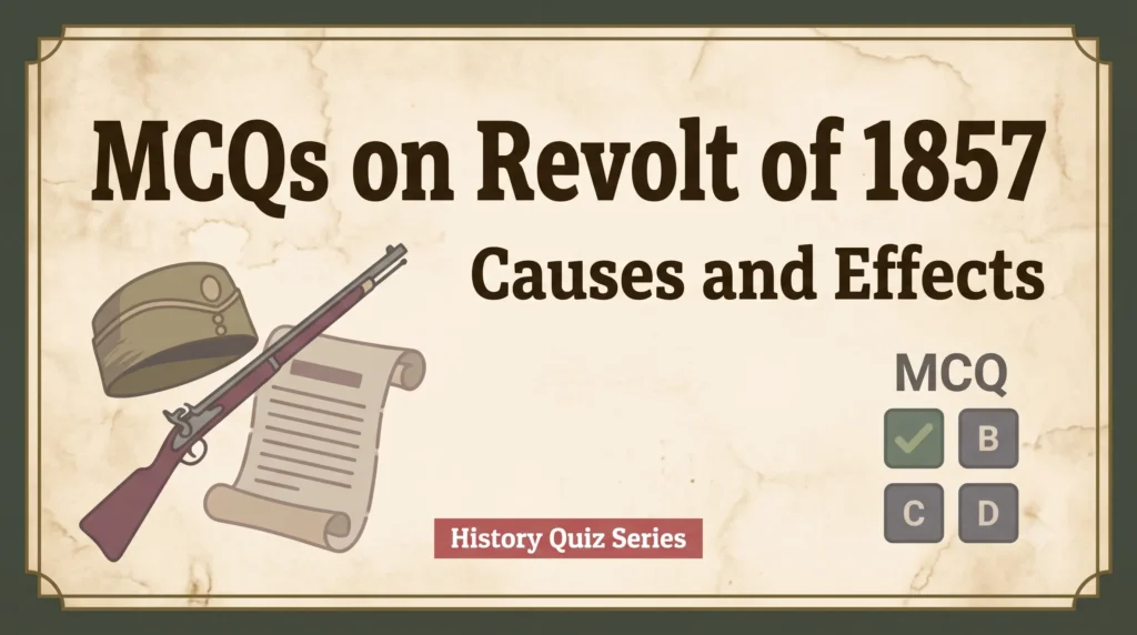 Mcqs on Revolt of 1857-Causes and Effects -